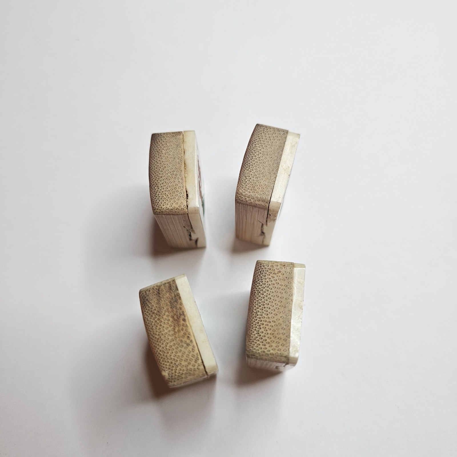 ~4~ c.1920-30s MAH-JONG BAMBOO BONE TILES #7 COINS DOTS WHEELS MA JONGG MAHJONG