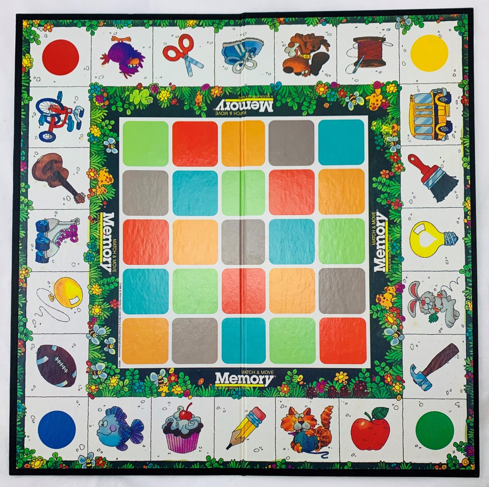 1986 Match & Move Memory Game Milton Bradley Complete in Great Cond FREE SHIP