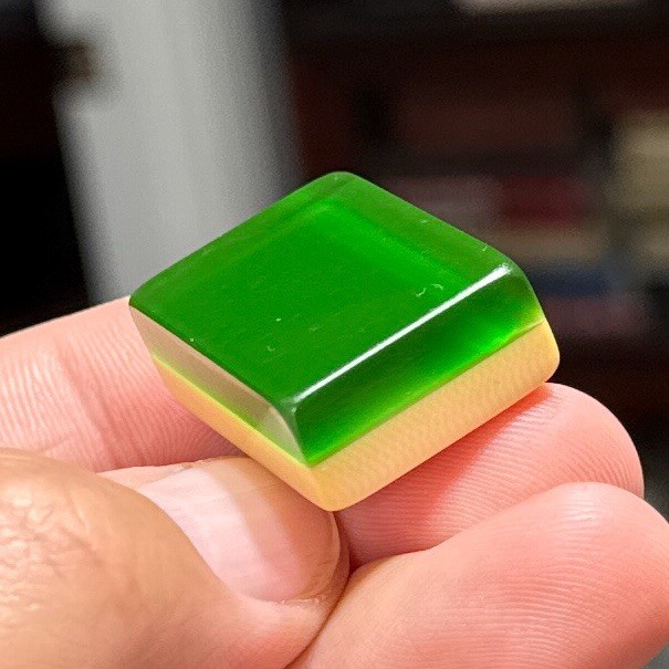 Mahjong Lot 8 Random Tiles French Ivory Piroxloid Green Jellyback 20’s [