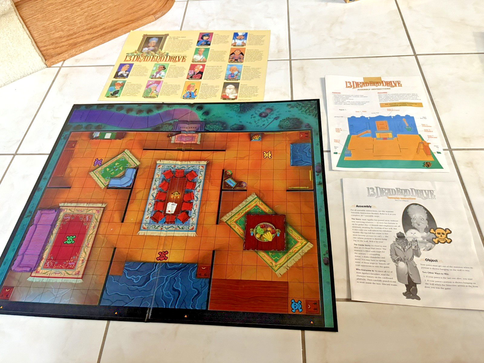 13 Dead End Drive Board Game Milton Bradley -Family Game Night Kids & Adults