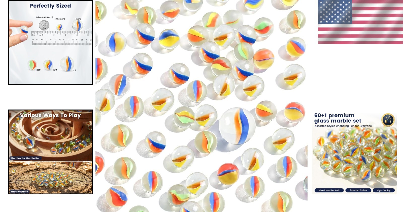 Creative 61PCS Glass Marbles Game Set – Perfect for Indoor Fun & Learning