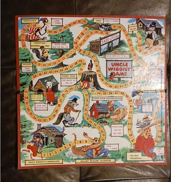 UNCLE WIGGILY GAME 1950’S MILTON BRADLEY COMPLETE WOODEN PIECES CARDBOARD TILES