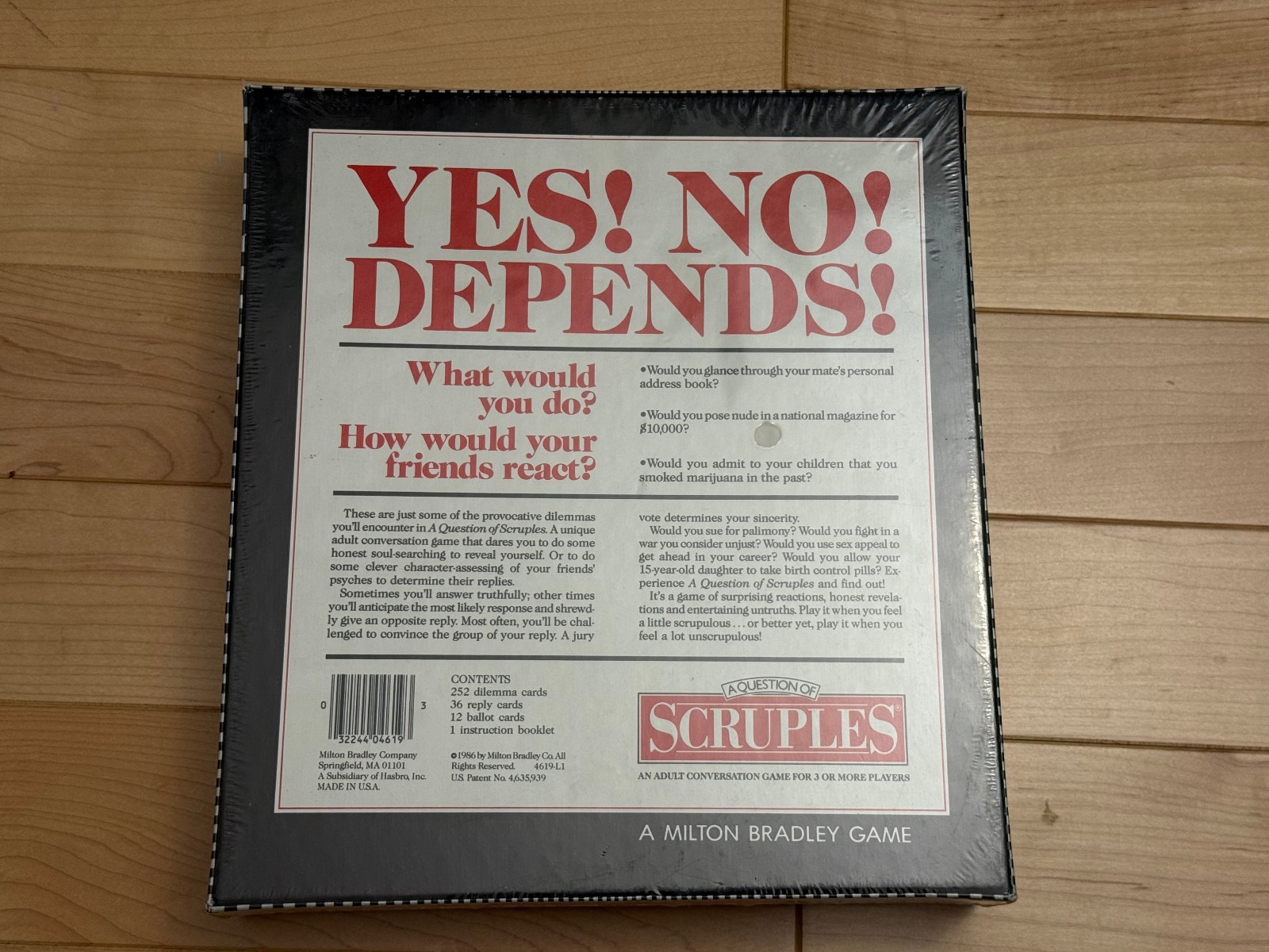 Scruples Game Factory Sealed First Edition, Unsealed Second Edition (1986, 1987)