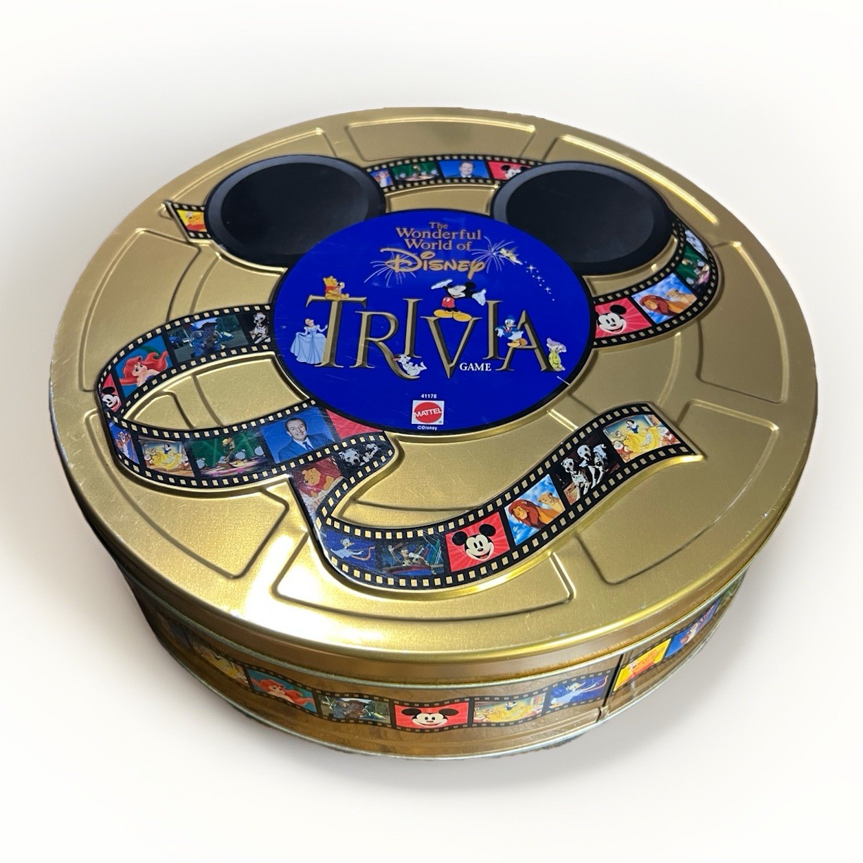 The Wonderful World Of Disney Trivia Board Game Vtg Film Tin Missing Red Token
