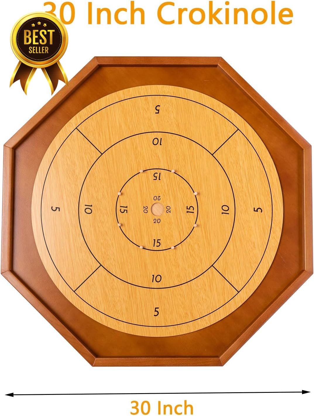 30 Inch Crokinole Board Game Set with Checkers Discs Bag Family Tabletop Game