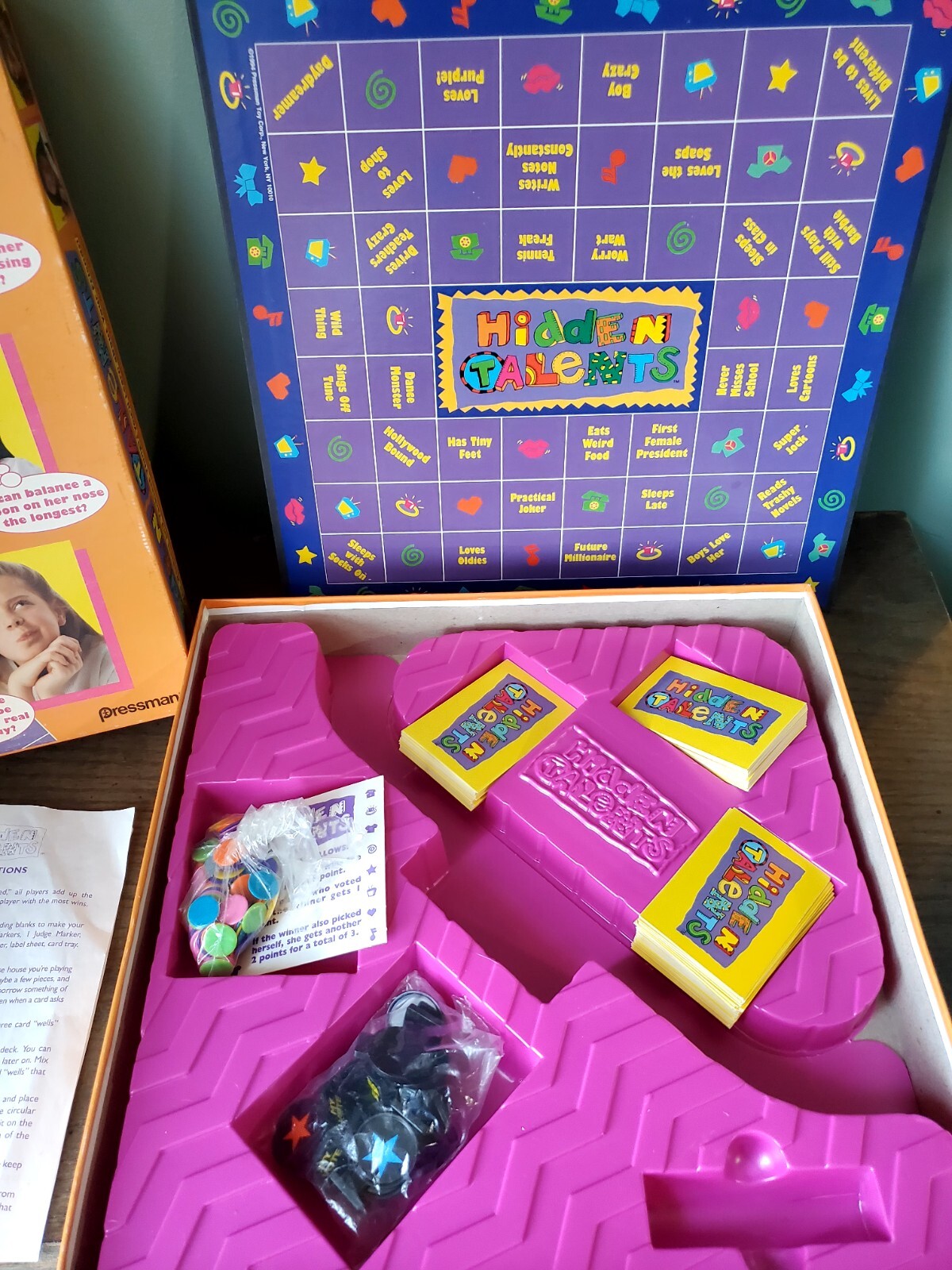 Hidden Talents Board Game 1994 Pressman Sleepover Teen Girl Party Game No timer