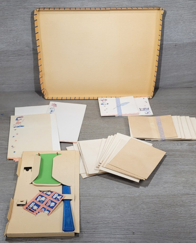 VTG Writing Set My Own Stationery 1940s Stamps Cards Envelopes J. S. Publication