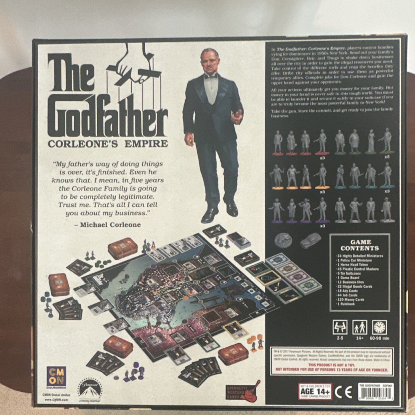 CMON The Godfather Corleone’s Empire Board Game, Ages 14+, 2+ Players, Miniatur…