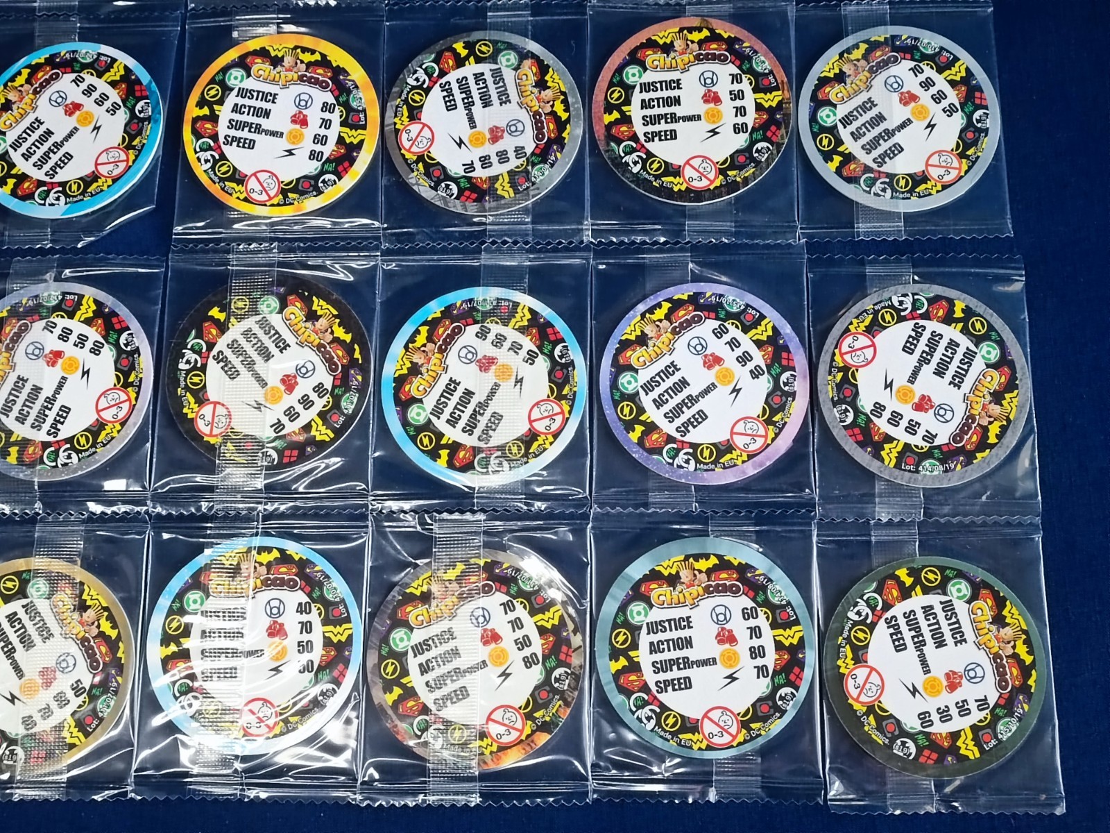 Lot of 25 DC Comics Justice League Pogs Tazos Caps – Chipicao Cardboard Sealed