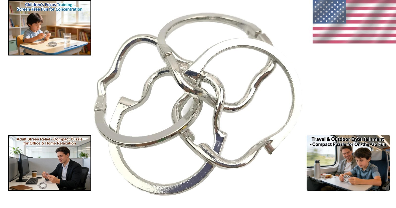 Fun Metal Brain Teaser – Classic Ring Disentanglement for Individual & Friends!