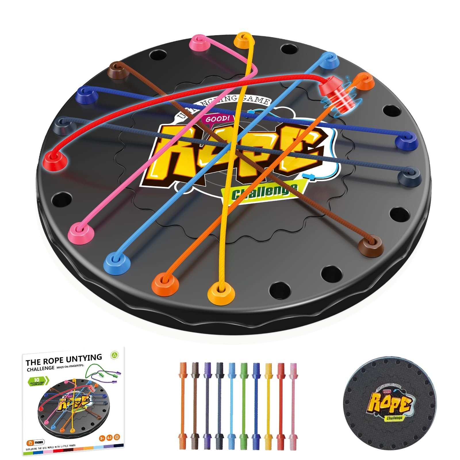 Rope Untangling Puzzle Game Travel Size Brain Teaser Family Party Game