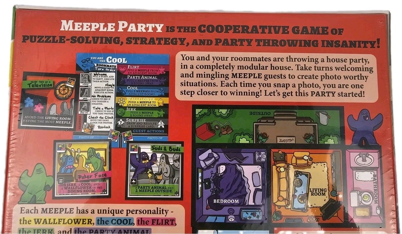 New Meeple Party Board Game Strategy Puzzling Co-Op Card Game Heather O’Neill