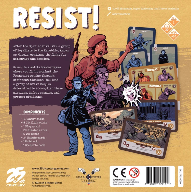 RESIST! Card Game (2022) Solo 25th Century Games
