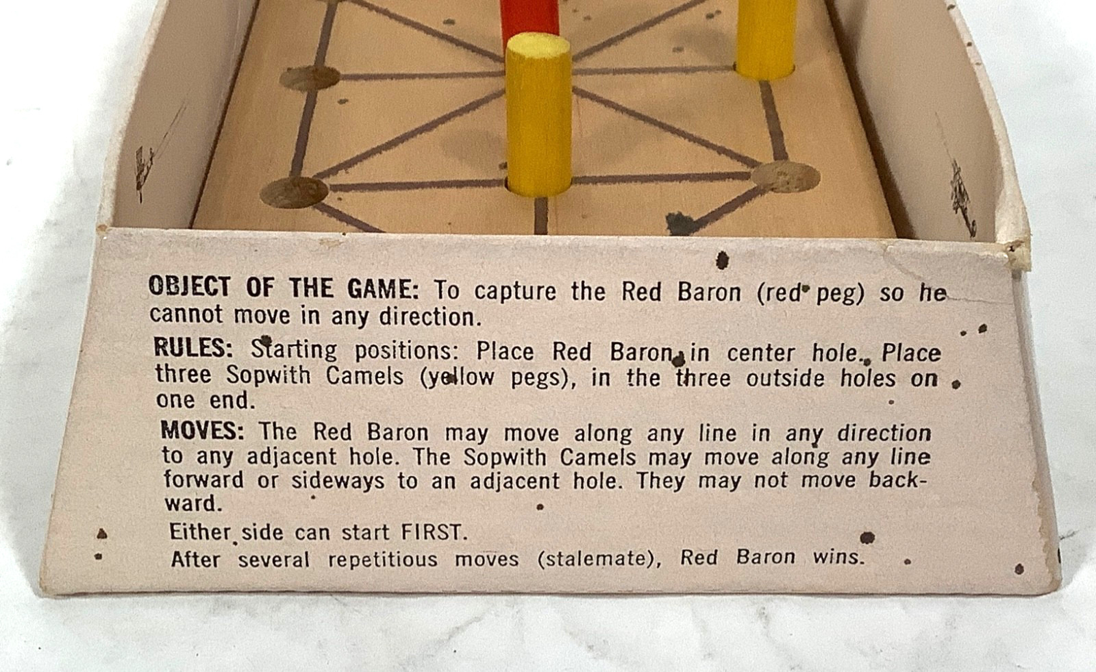 Skor-Mor STOP THE RED BARON Board Game Abstract Strategy rare Vtg 1960’s