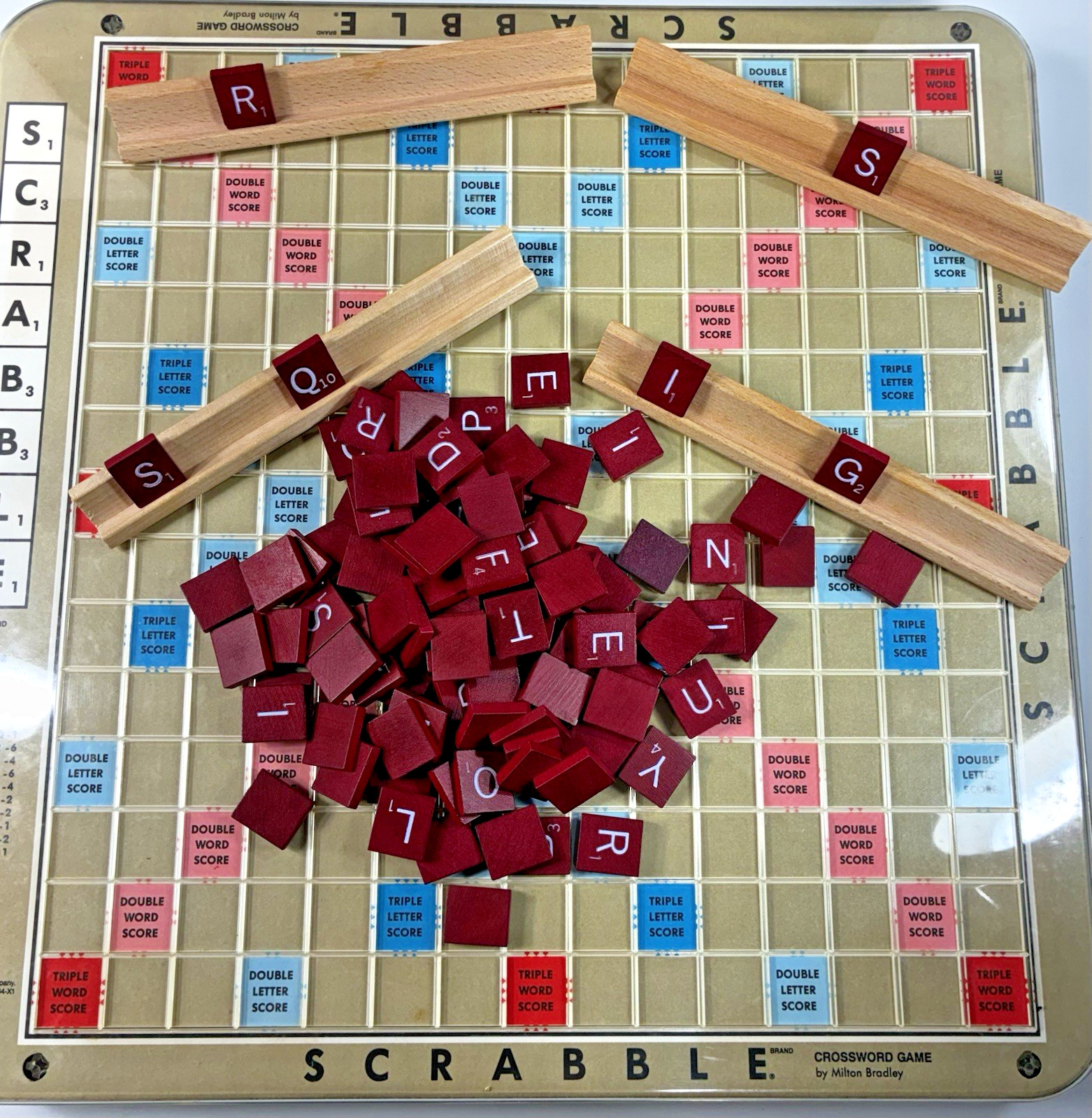 Scrabble Deluxe Edition Vintage 1989 Milton Bradley Board Game Complete