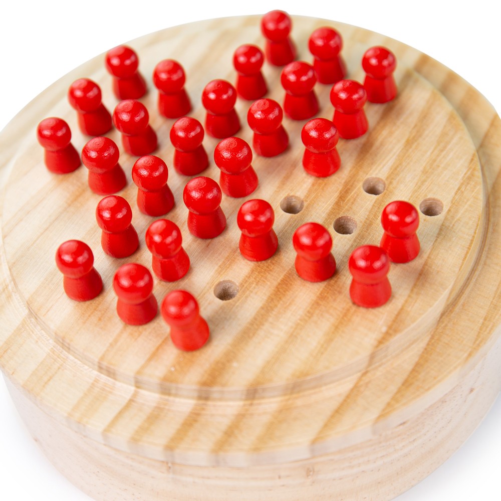Bigjigs Toys Mini Wooden Solitaire Game, Travel Game, Stocking Filler Toys