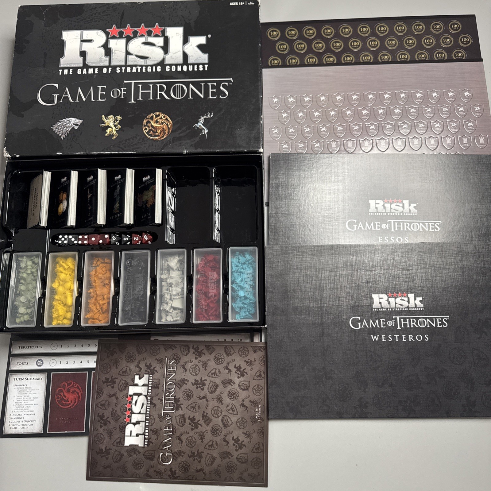 RISK: Game of Thrones Strategy Board Game 100% Complete 2015 Great Condition
