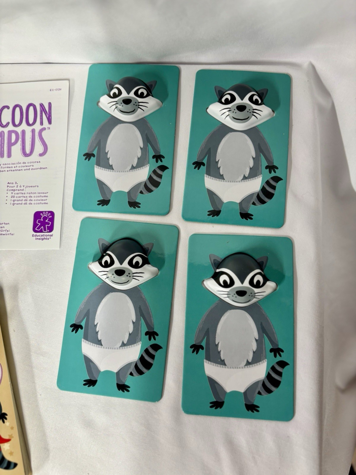 Raccoon Rumpus Game Of Colors Costumes Matching And Memory Ages 3+ Complete