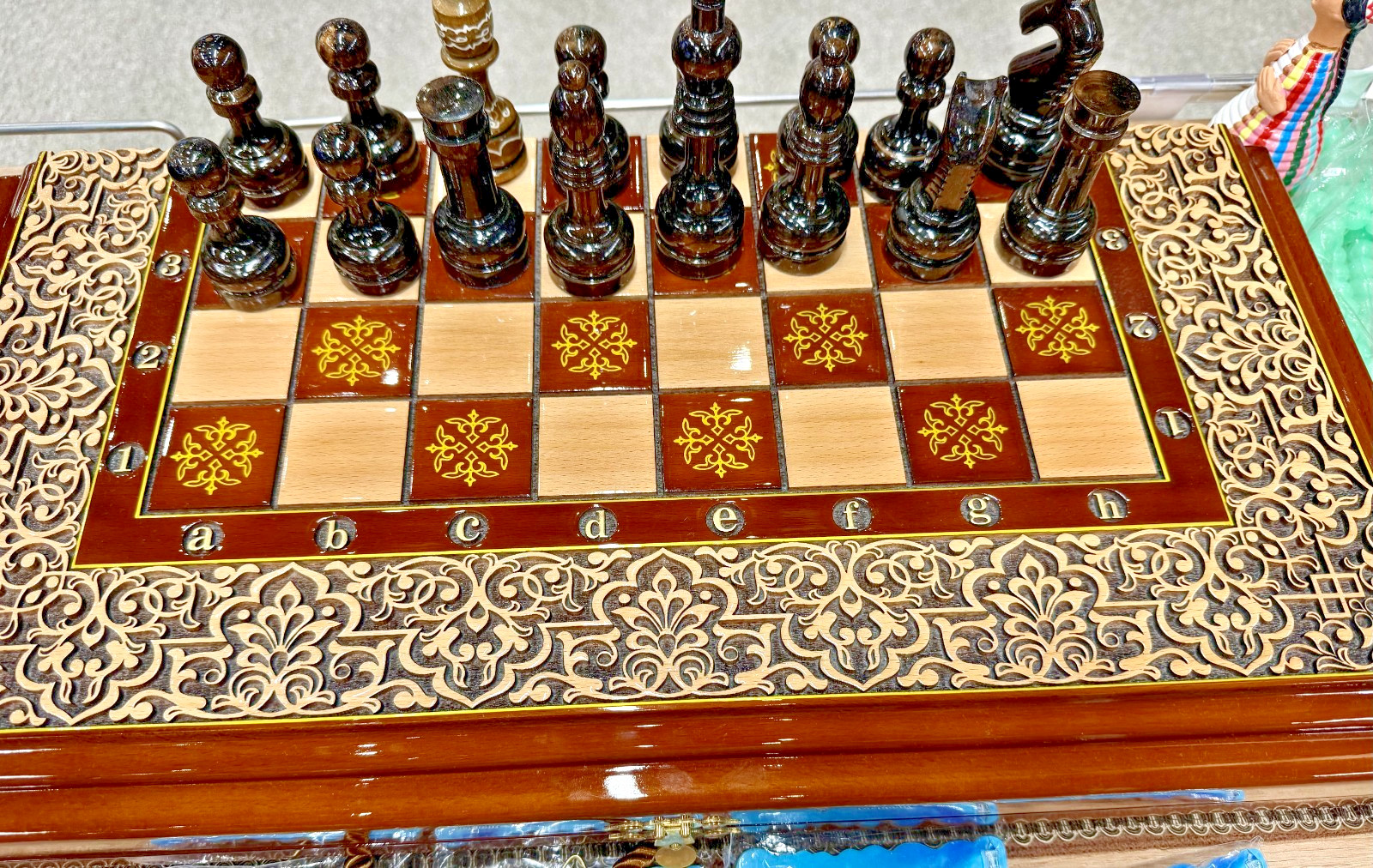 Own the Only One – Luxury Walnut Wood Backgammon Chess Board Handmade 24 In