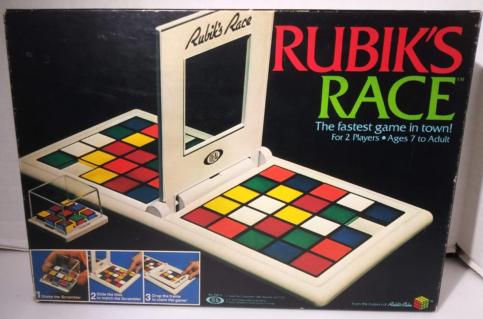 Vintage 1982 Rubiks Race Game By Ideal Complete, Rubiks Cube Face Matching Game