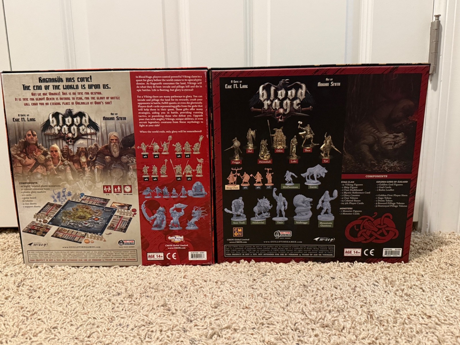 CMON Blood Rage Kickstarter Exclusives Board Game Lot + Expansions + Insert