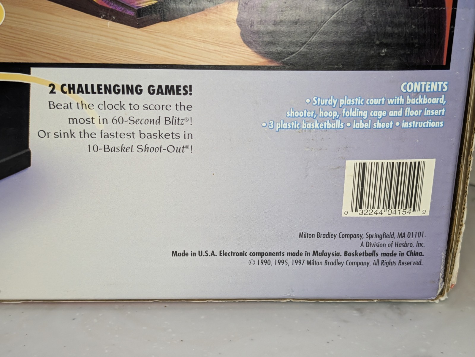 Vintage 1997 Hot Shot Basketball Game Milton Bradley W/Box Complete