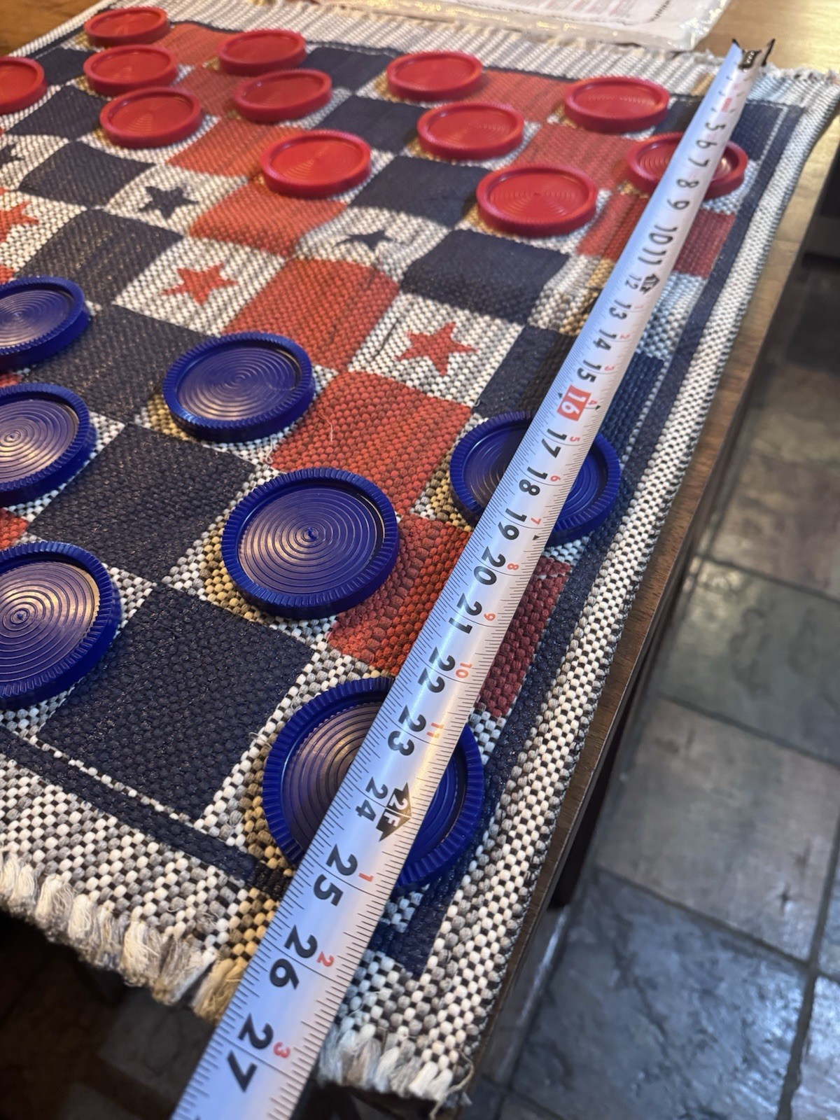 Multiflex Large Checkers Set Game for Indoor/Outdoor – Patriotic Special Edition