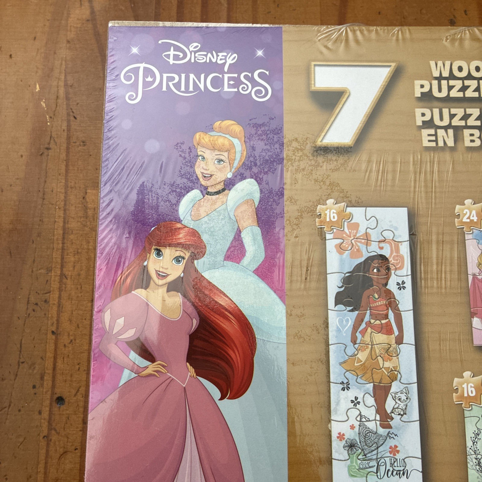 Disney Princess 7 Wood Puzzles Age 3+ Spinmaster Brand New in Sealed Box