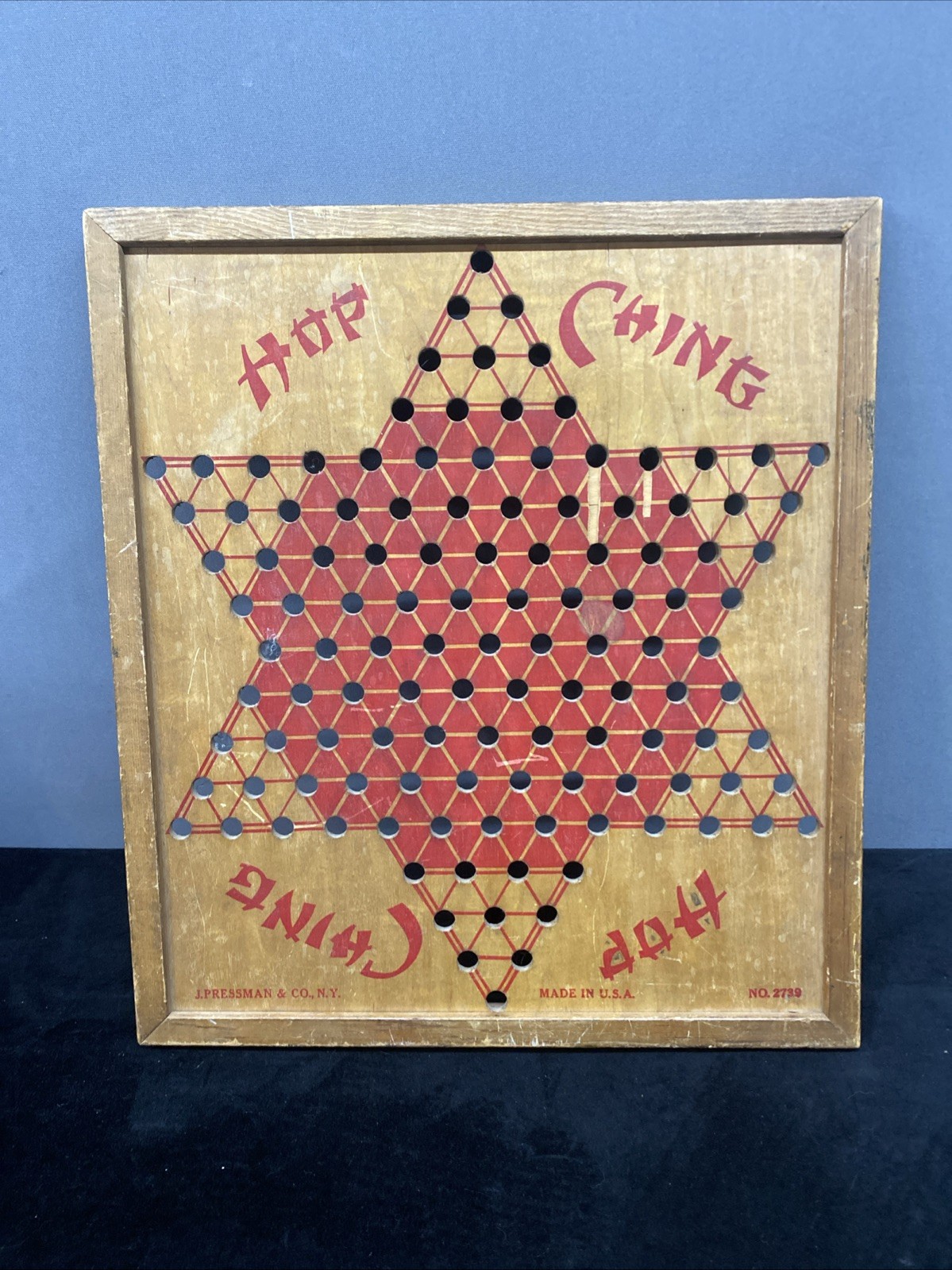 Vintage Hop Ching Chinese Checkers Game Board J. Pressman Co. NY 2729