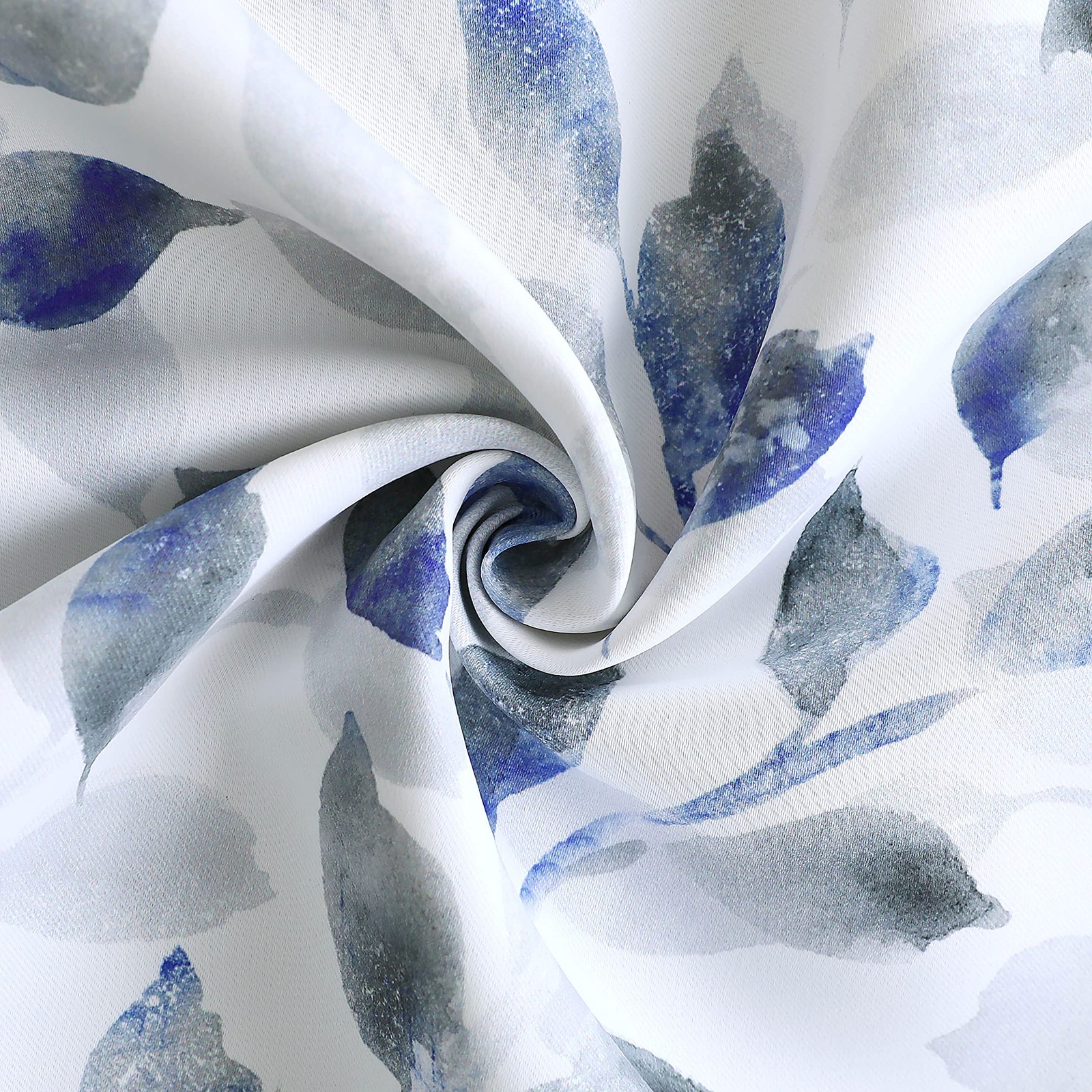 Inselnwald Watercolor Leaves Print Valance for 52″W x 18″L (Pack of 1), Blue