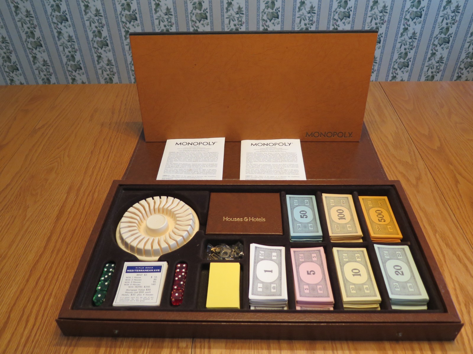 VINTAGE Monopoly Board Game 1974 Faux Leather Case Special Edition
