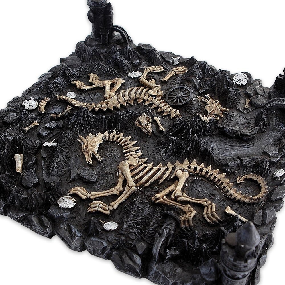 Medieval Dragon Chess Set with Castle Platform Pewter Metal Pieces