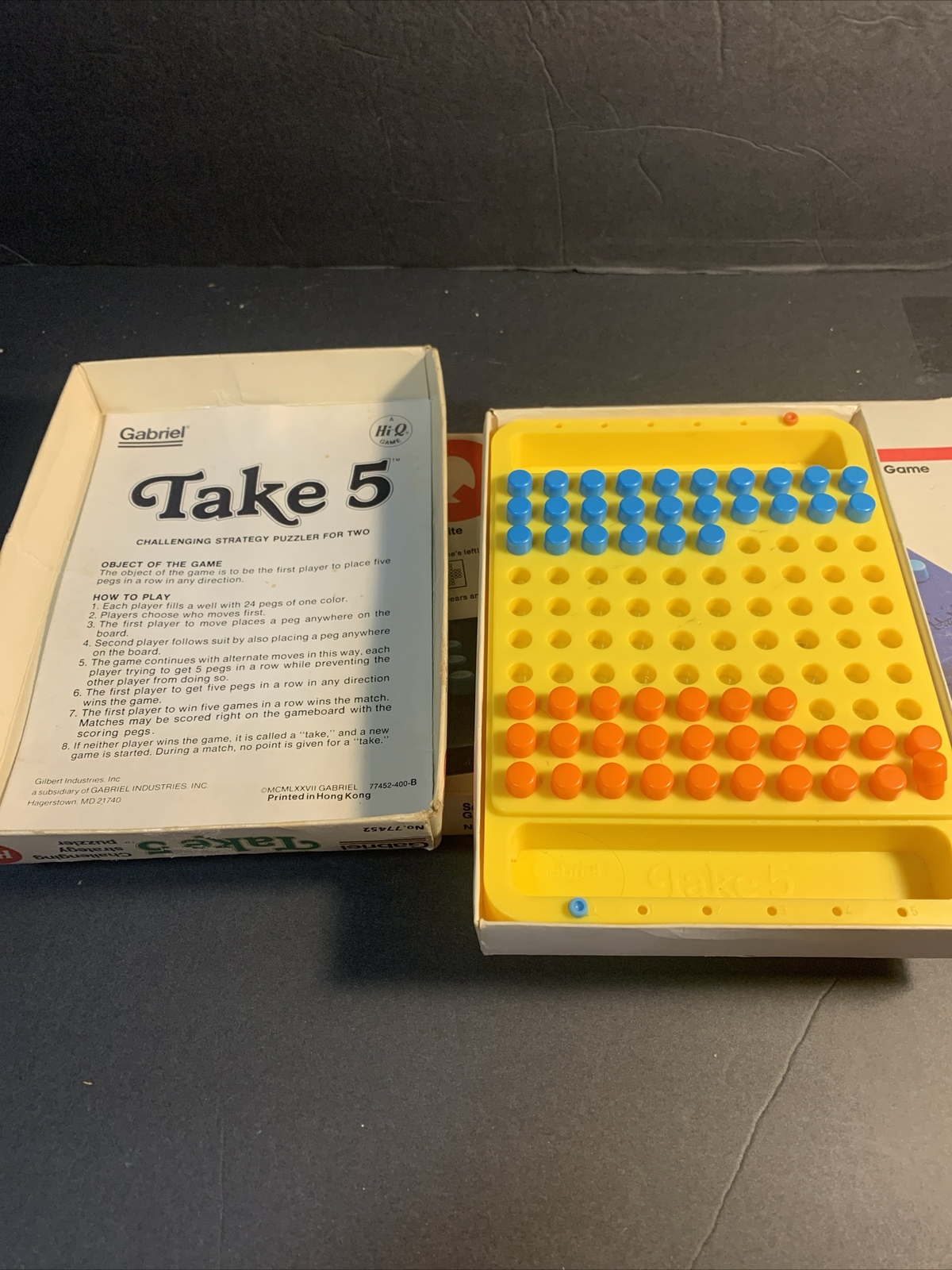 Lot of 3 Vintage Take 5 Gabriel / Ideal Hi-Q Games Take 5 Solitaire Peg Jump