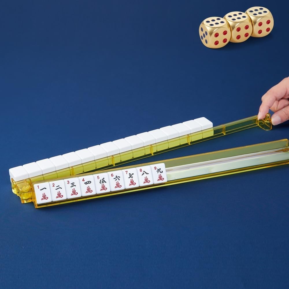 Mahjong Racks with Pushers, Clear Acrylic American Majiang Tile Racks, Enhanc…