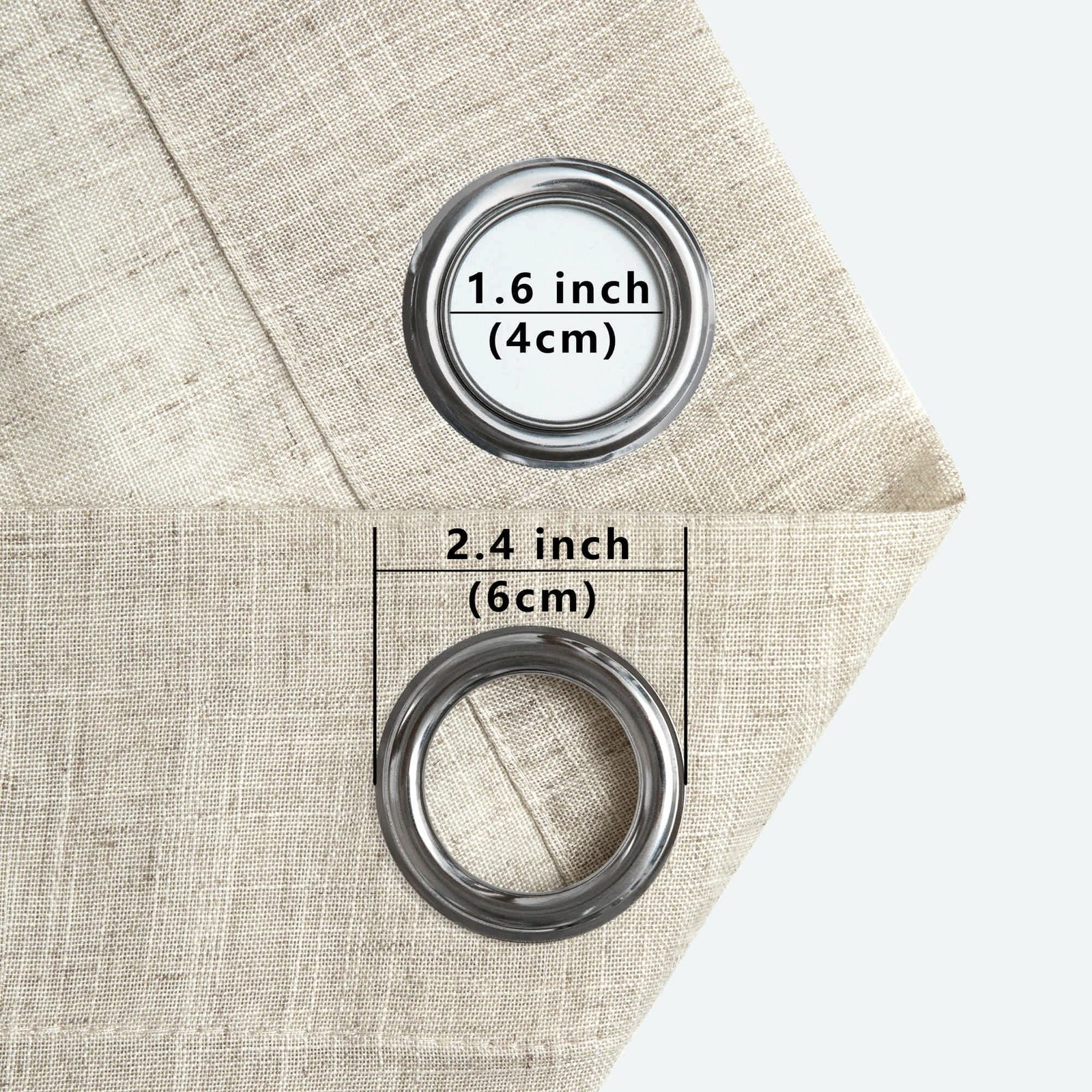 Pitalk Flax Linen Curtains 54 Inch Length for 52″W x 54″L (Pack of 2), Tan