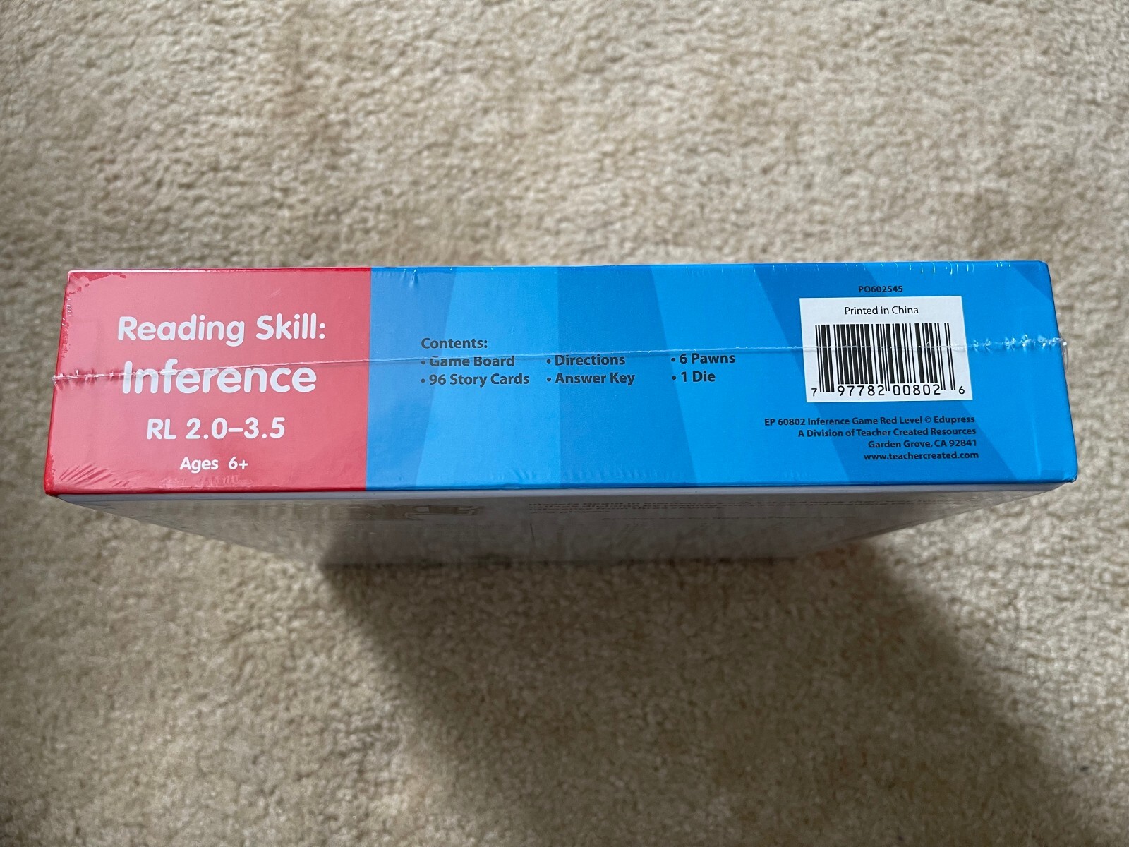 Inference School Days! Learning Board Game Red Level 2.0-3.5 New Sealed