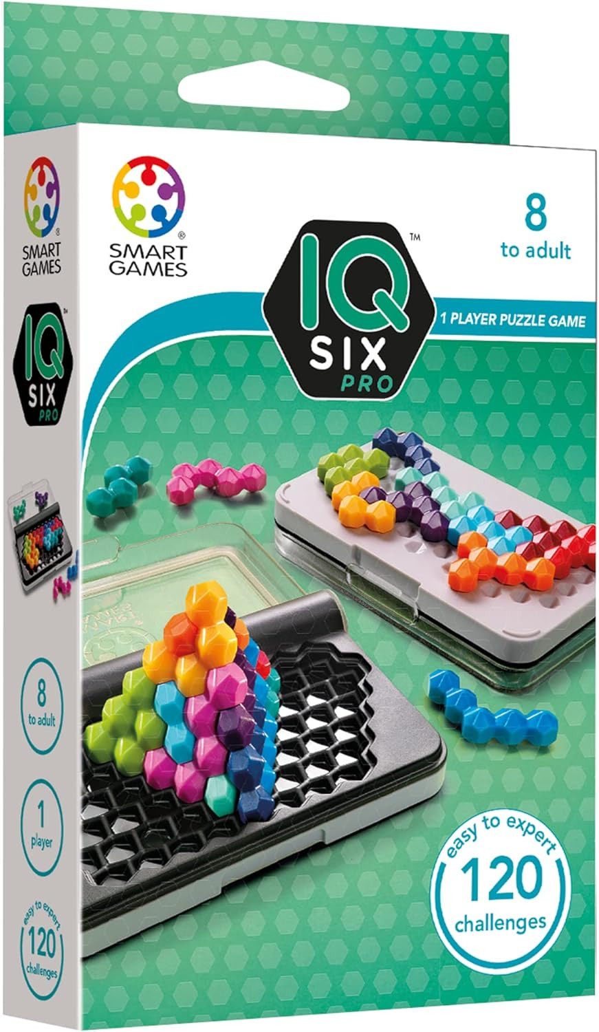 Smartgames IQ Six Pro Travel Game for Kids and Adults, a Skill-Building Brain Ga