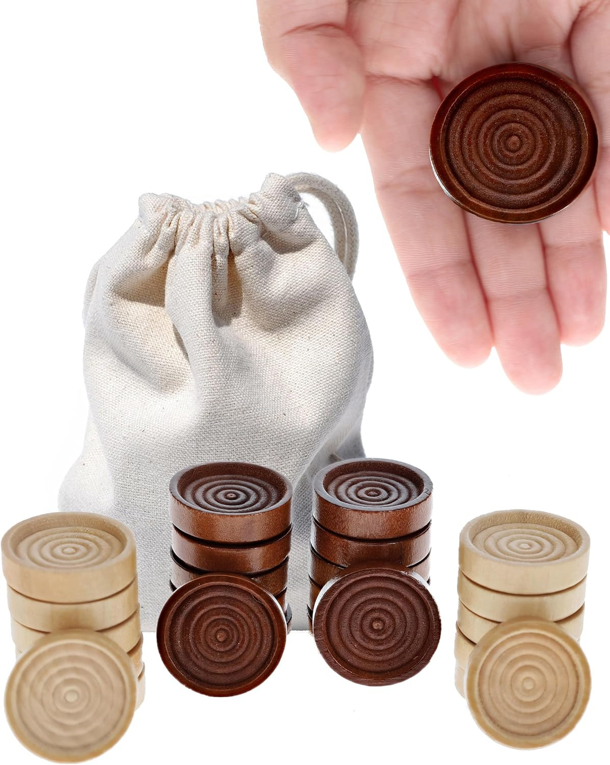 WE Games Wooden Checkers Pieces Only (1.5 Inch), Checker Board Game & Backgammon