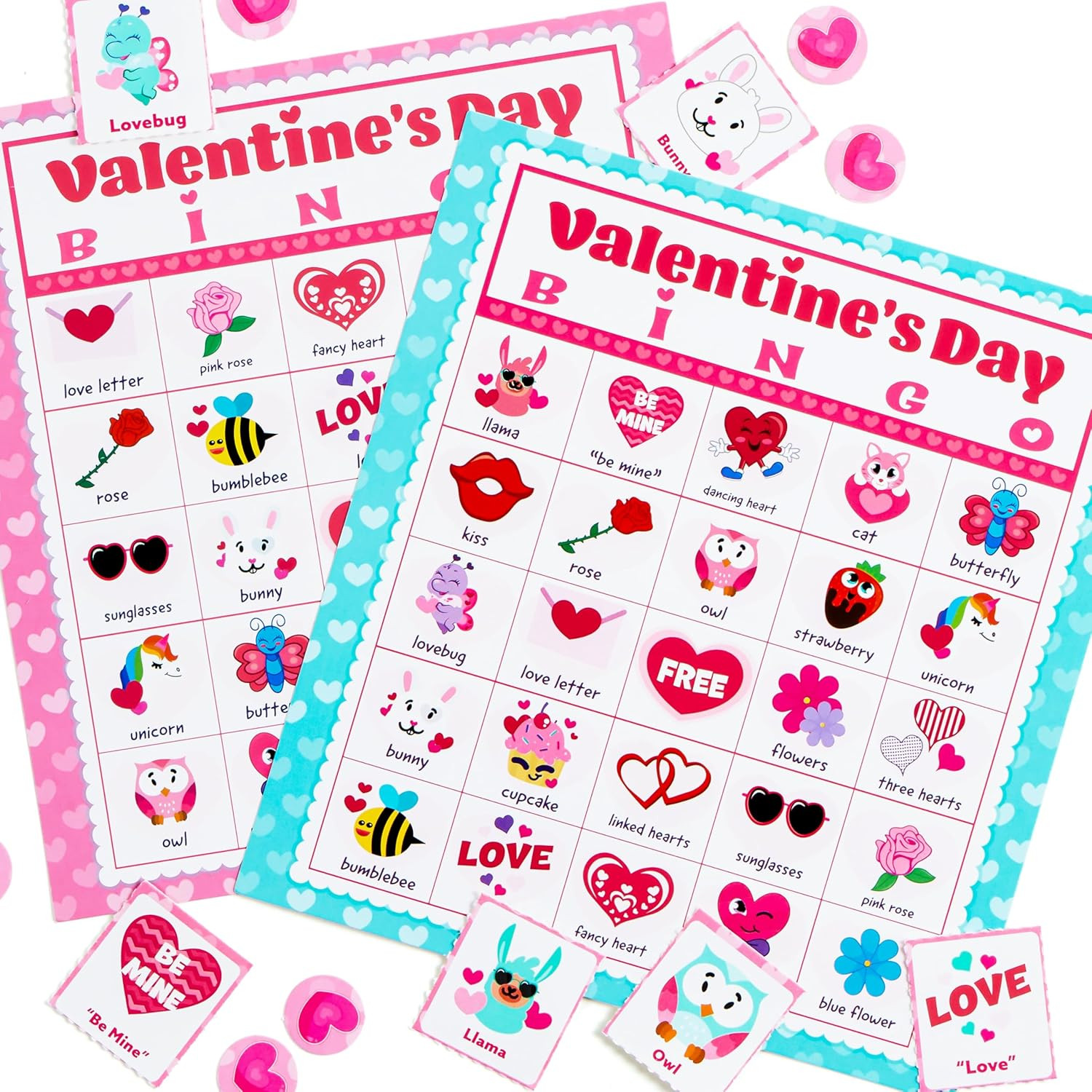 36 Player Valentines Bingo Cards 5×5 Kids Classroom Party Game Fam Activity Fun!