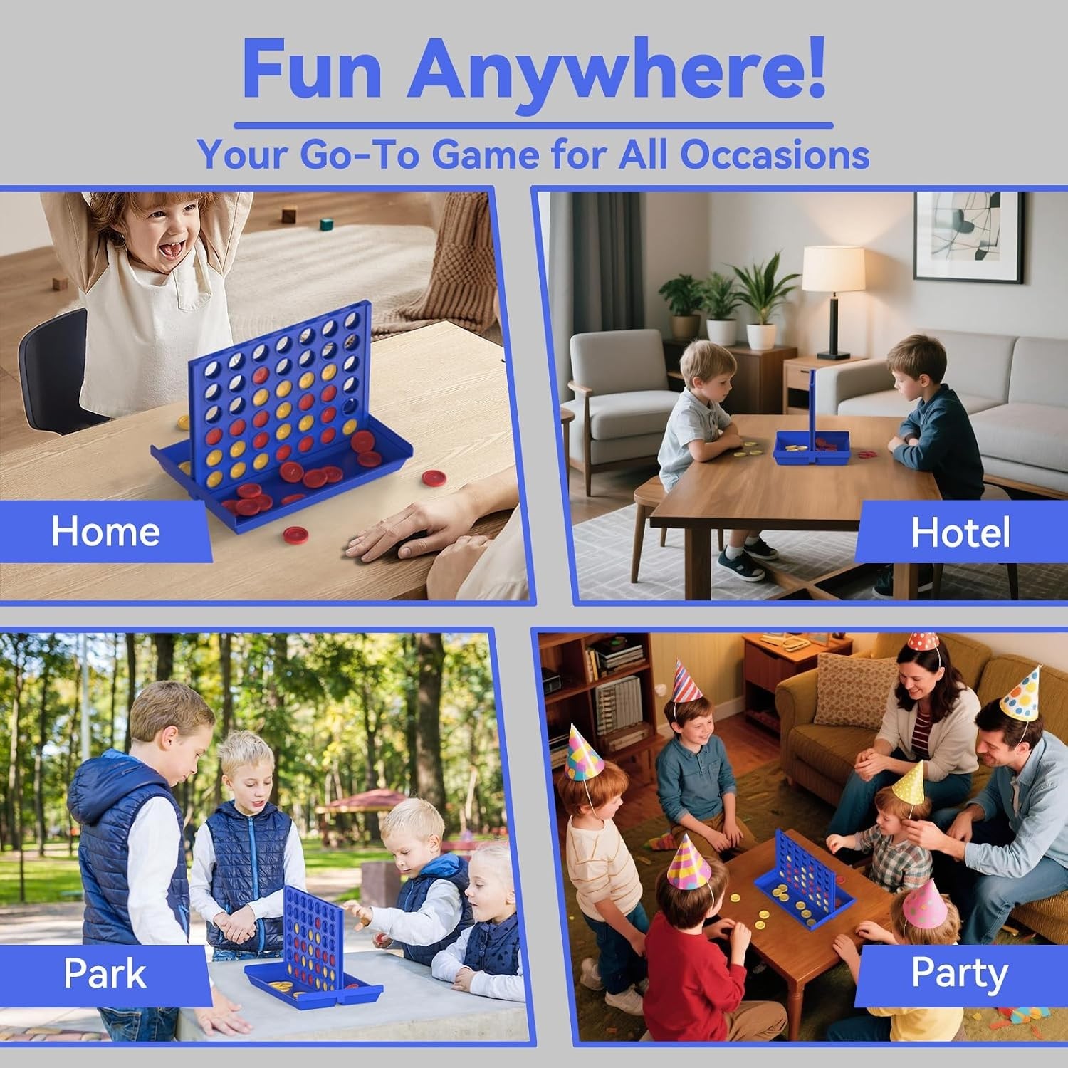 Medium Size 4 in a Row Game for Kids Ages 3+, Classic Family Board Game for K…