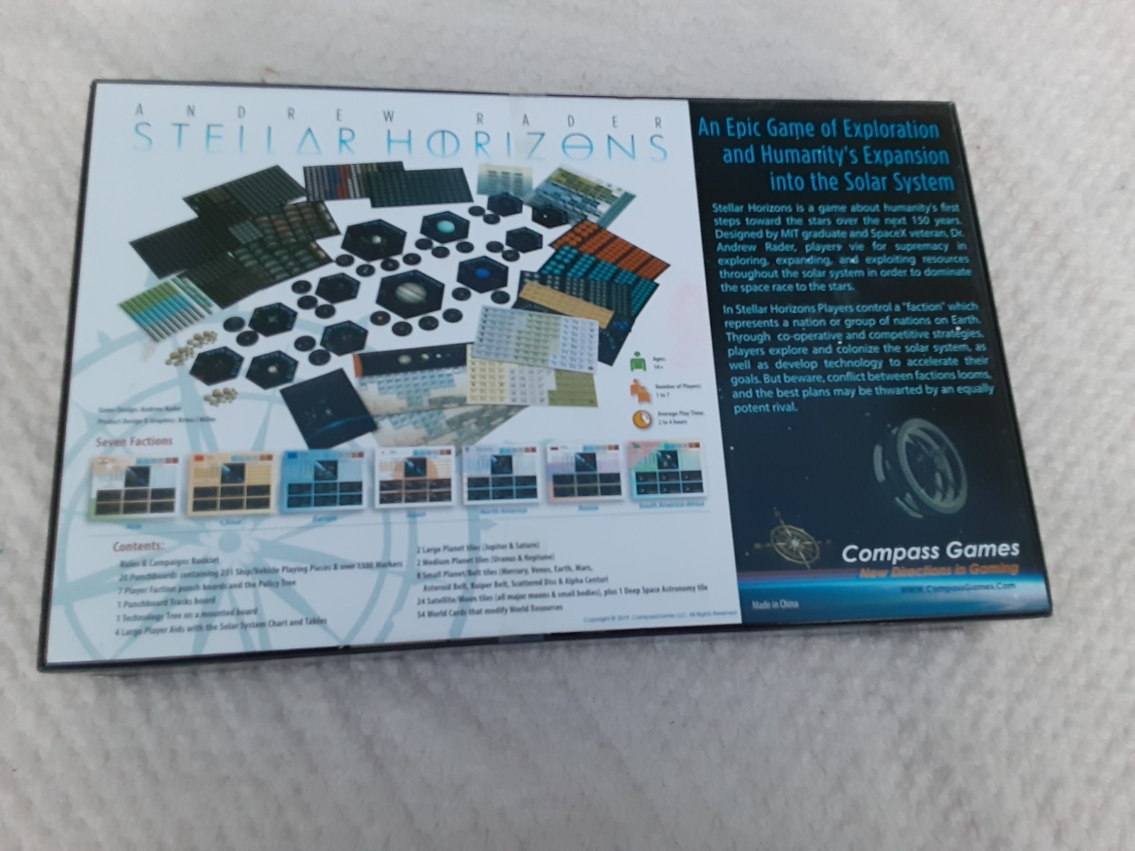 NEW Stellar Horizons Board Game Space Exploration Compass Game 1113 Andrew Rader