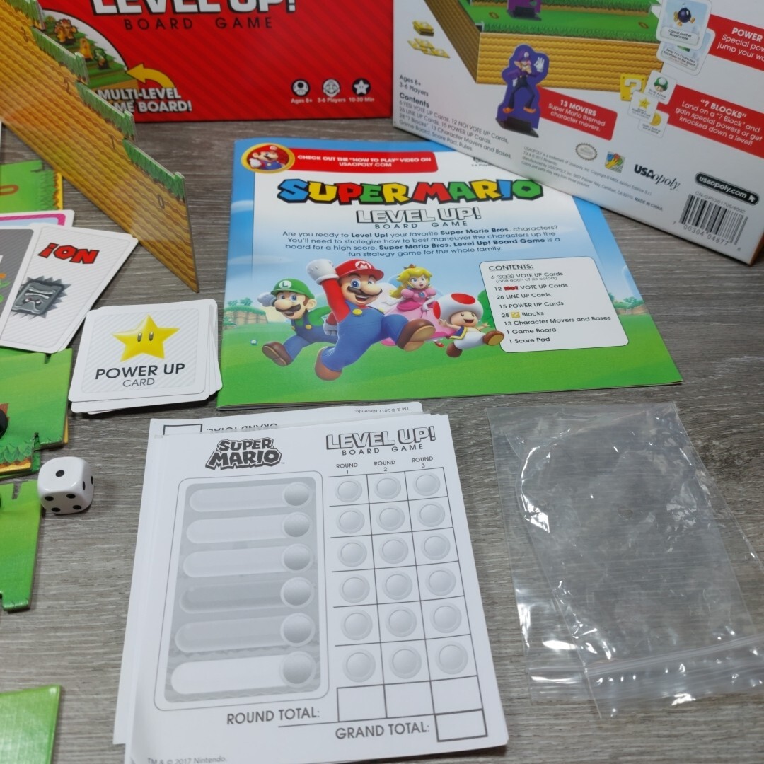 SUPER MARIO LEVEL UP! BOARD GAME *COMPLETE* NINTENDO – USAOPOLY 2017