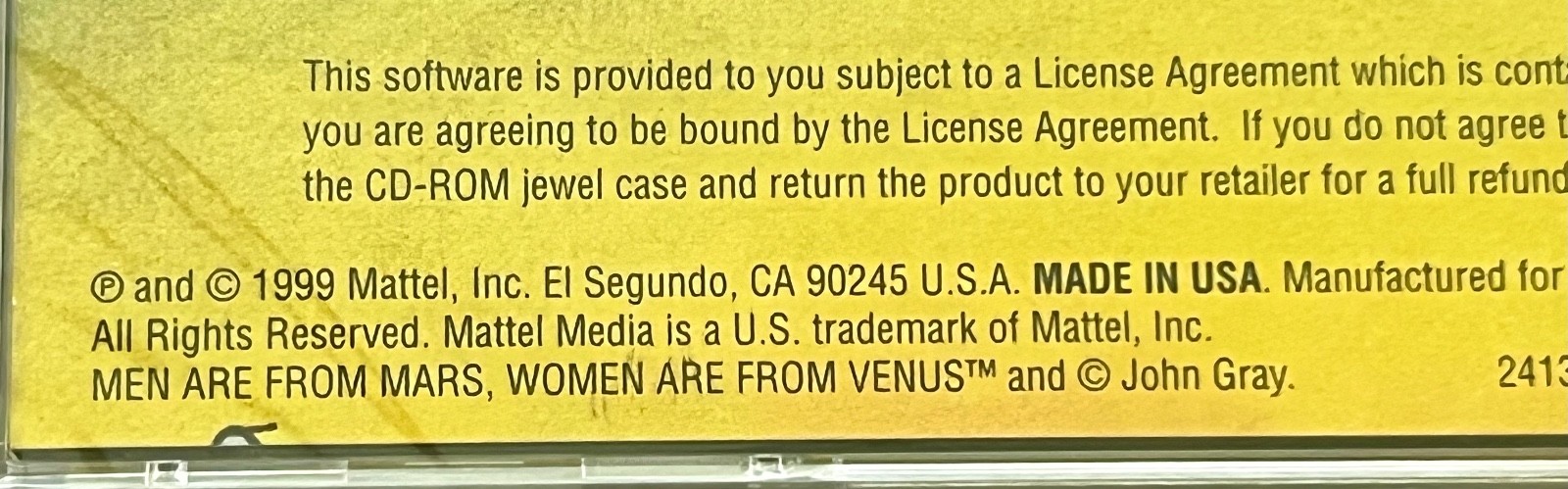 Men Are From Mars, Women Are From Venus – CD-ROM Game & USER GUIDE – Mattel 1999