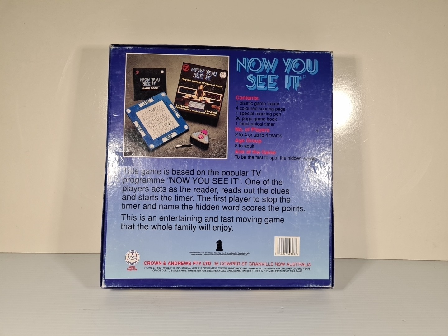 Vintage Now You See It Board Game Channel 7 Game Show Australia