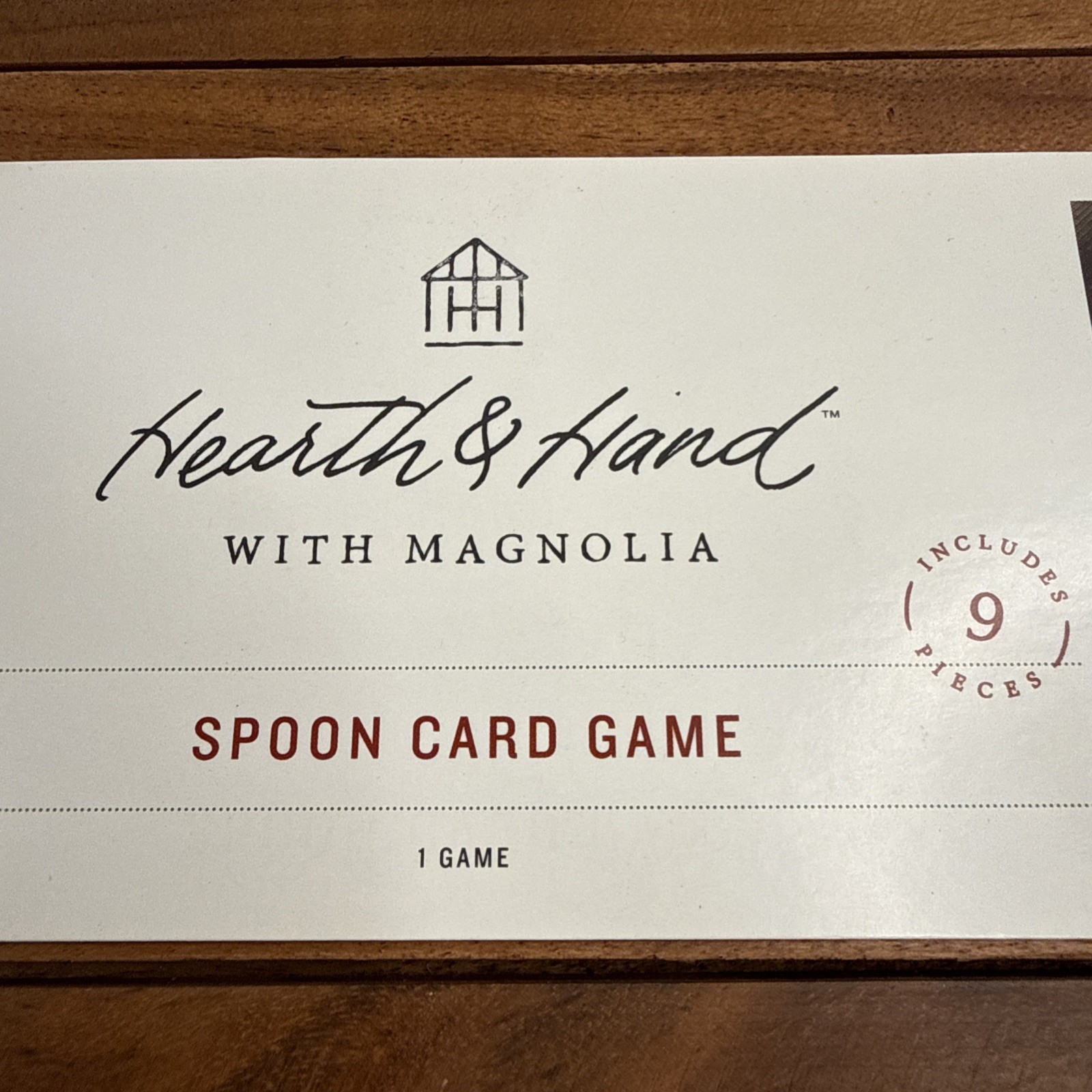 Hearth & Hand with Magnolia Spoon Card Game Brass Spoons Wooden Box NEW