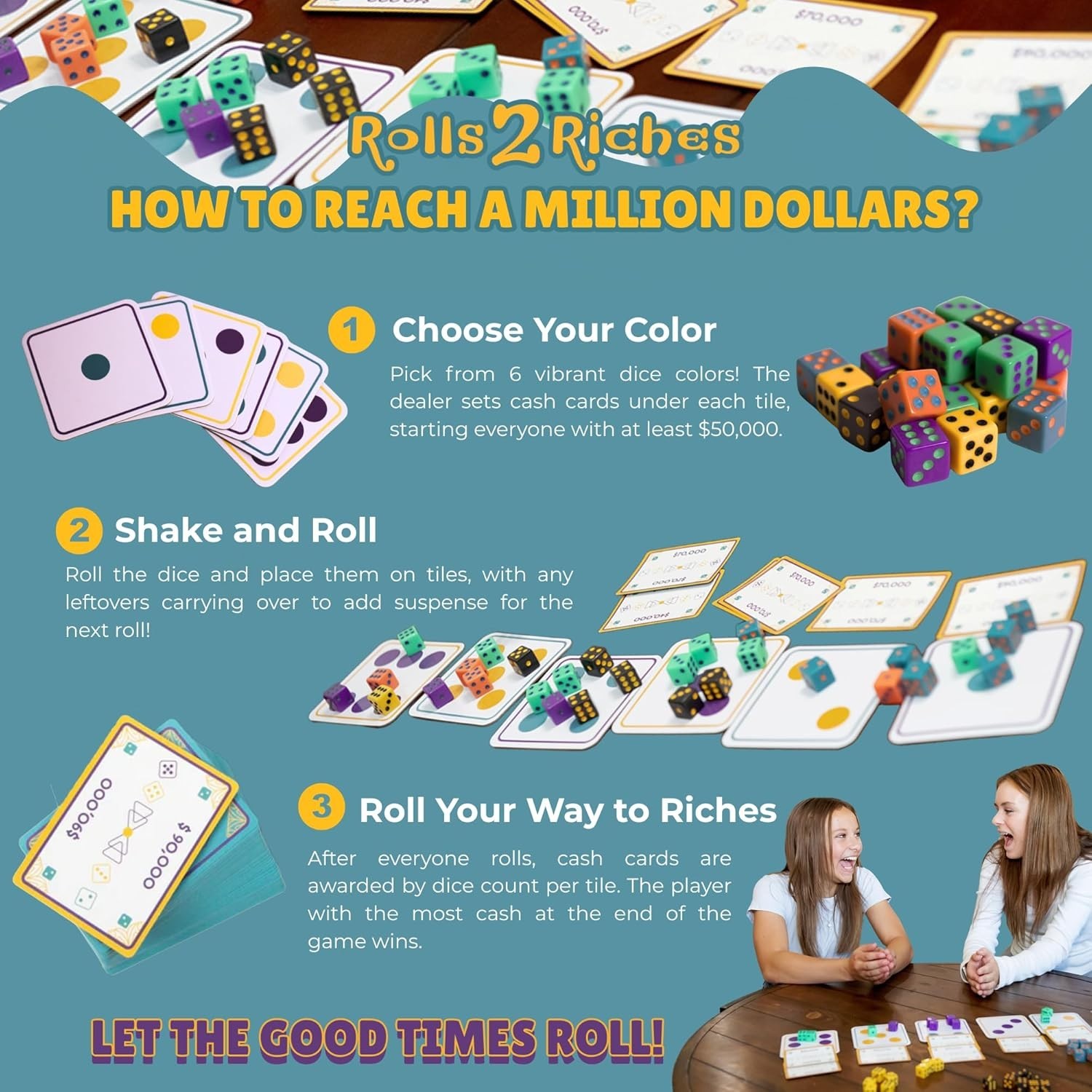 Travel-Friendly Rolls 2 Riches Game: Dice, Cards & Strategy for Outdoor Fun