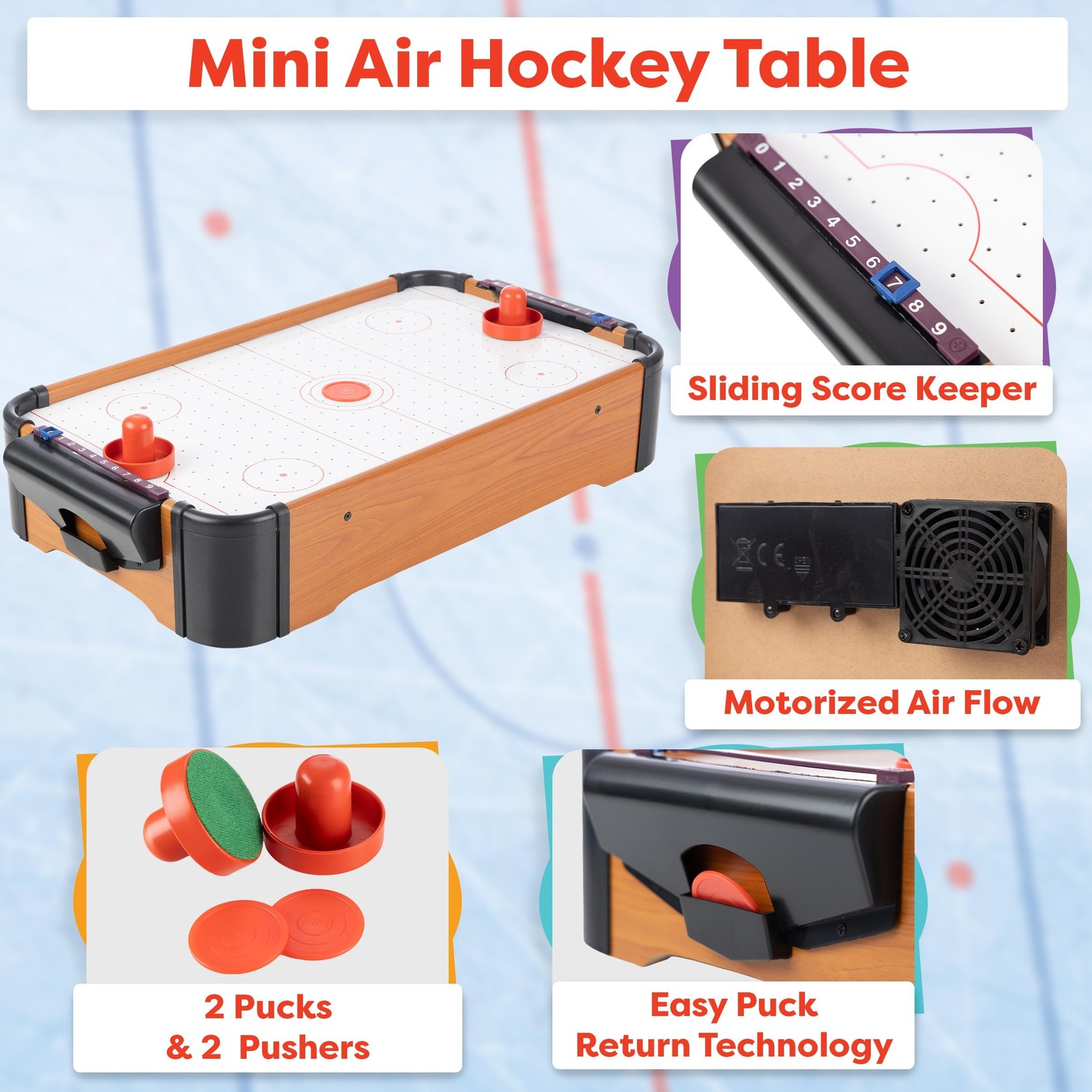 Air Hockey Table Mini Arcade Game – 22-Inch Tabletop Board Game for Girls and…