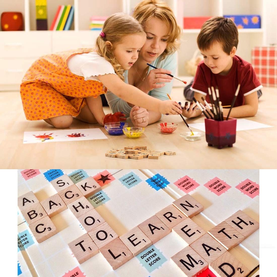 TMEEIHNSS 100Pcs Wooden Alphabet Tiles Scrabble Replacement Letters for Board…
