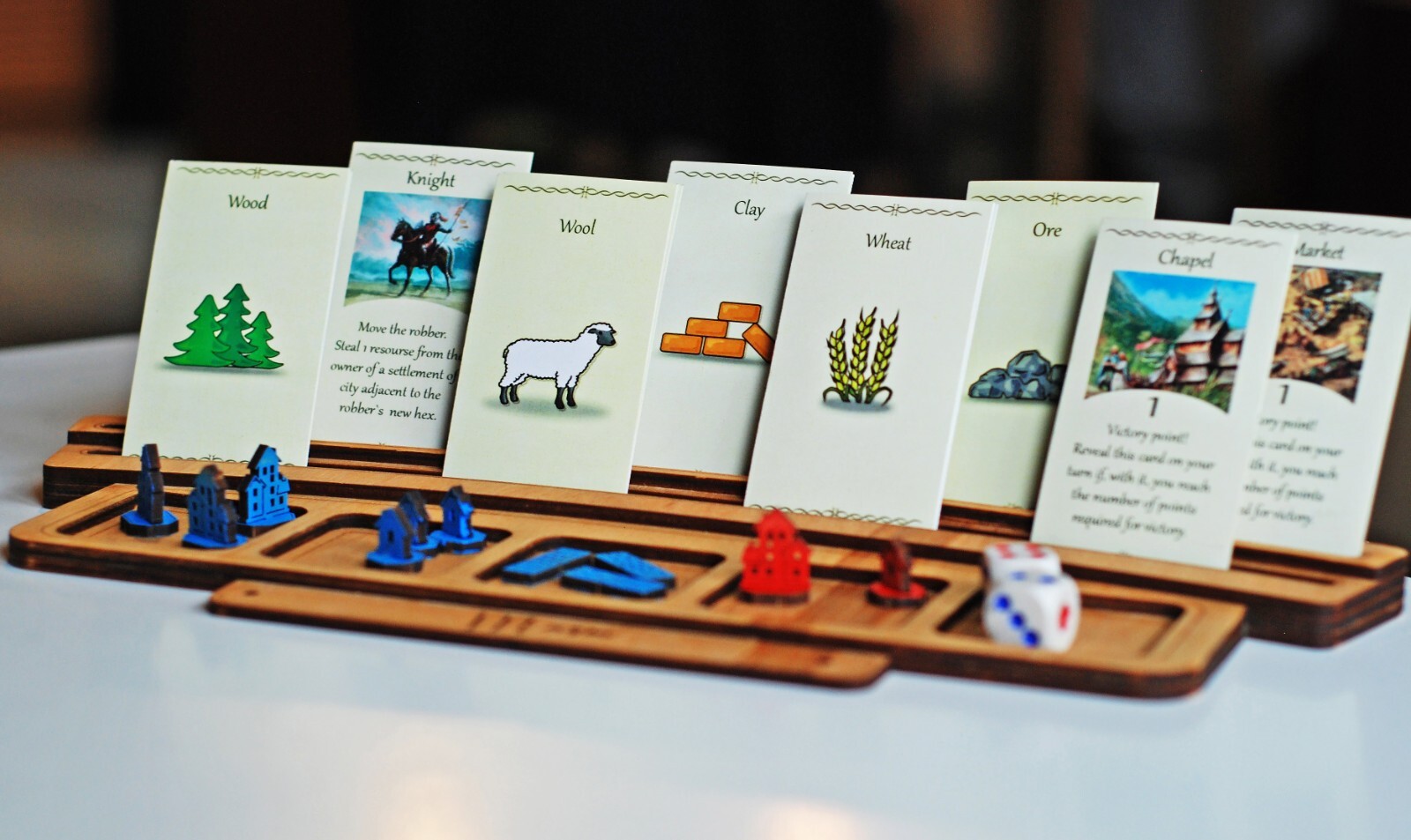 Board game card holder tabletop resource organizer