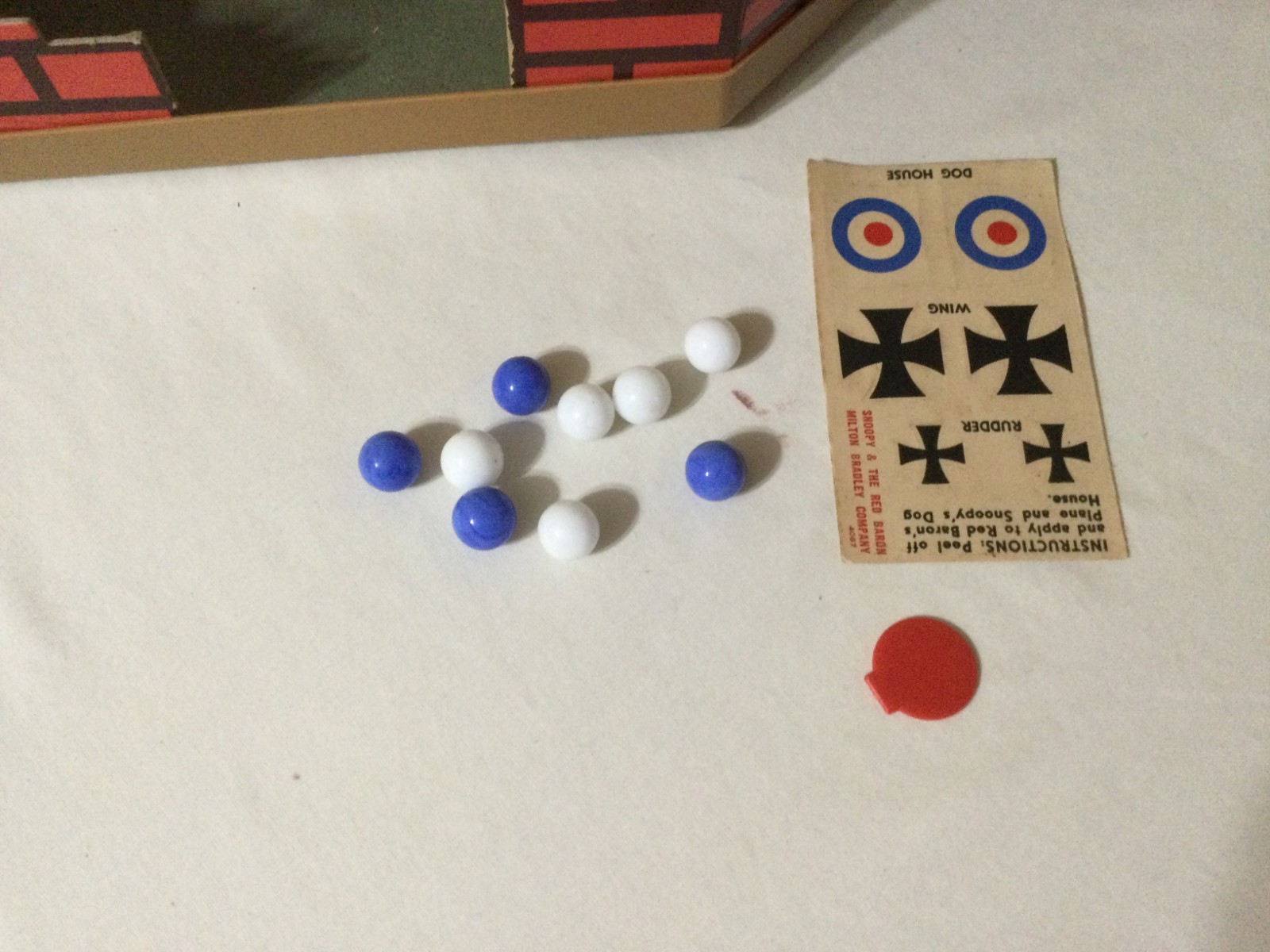 Vintage 1970 Snoopy And The Red Baron Skill and Action Game INCOMPLETE For Parts